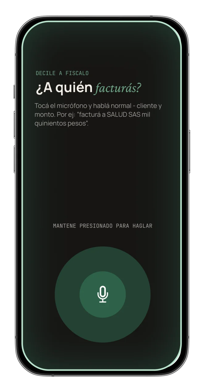 Facturación por voz en la app de Fiscalo